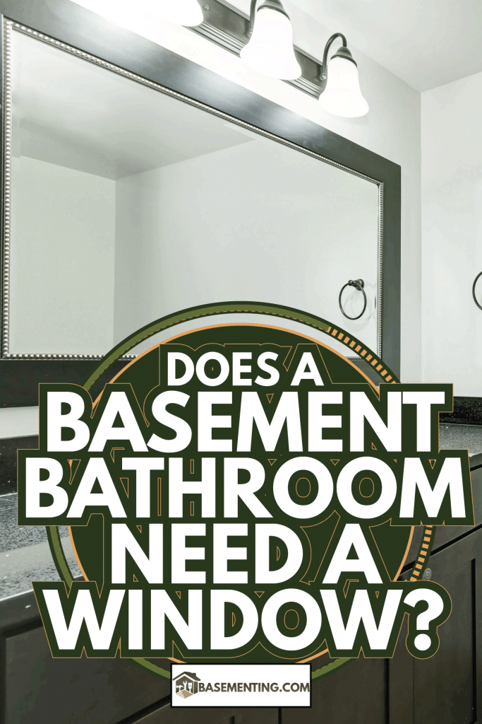 Bathroom vanity in black color in basement apartment. Does A Basement Bathroom Need A Window