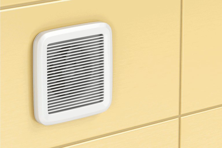 Exhaust fan in the bathroom, mustard colored tile. Does A Basement Bathroom Need An Exhaust Fan
