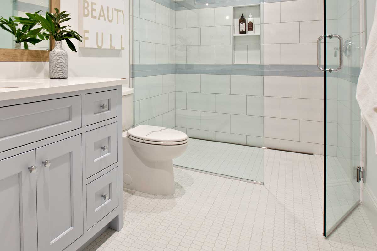Sleek design in well planned bathroom, How To Tile A Basement Bathroom Floor?