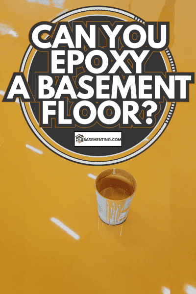 basement with colored floor, bucket.Epoxy resin applied to the floor. Can You Epoxy A Basement Floor
