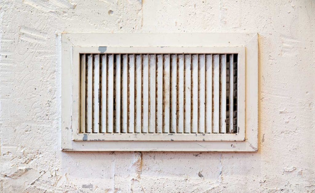 Air vent of an old basement wall
