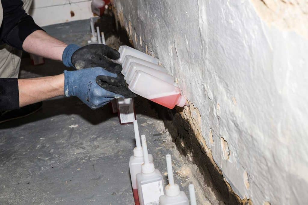 Draining of damp masonry of a cellar from the inside