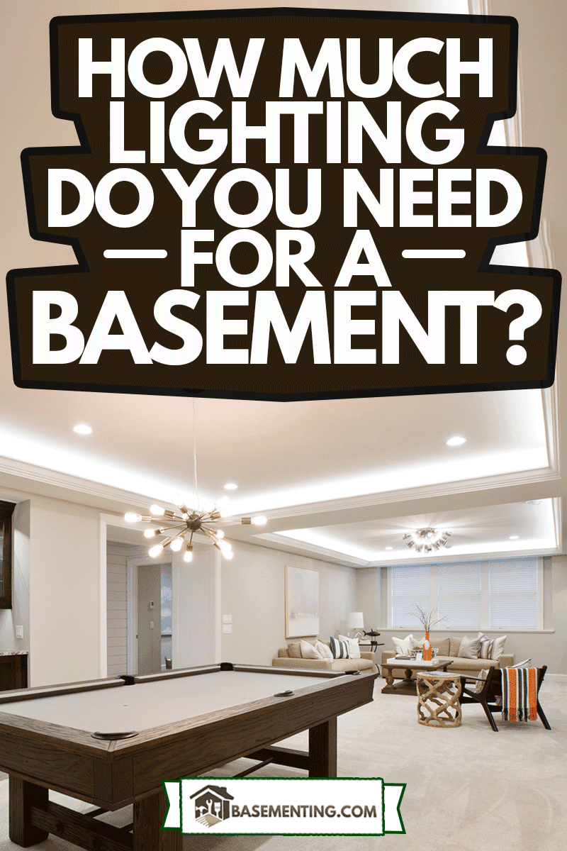 Beautiful basement entertaining room with LED lighting in tray ceiling, How Much Lighting Do You Need For A Basement?