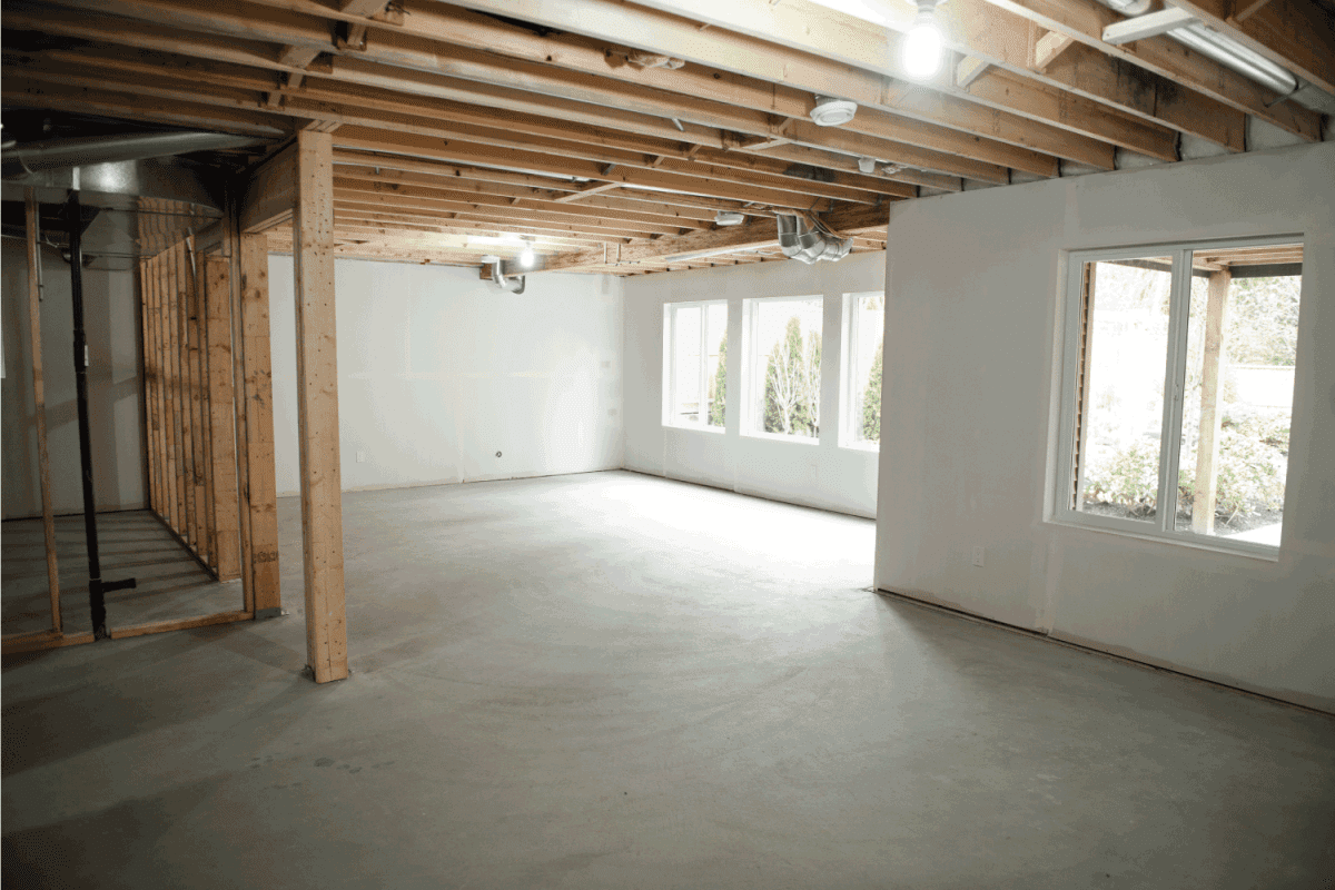 An unfinished basement in someone's home being built