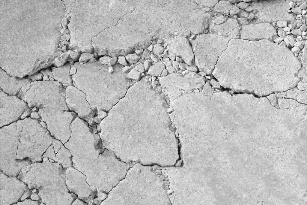 Huge cracks photographed in the basement floor