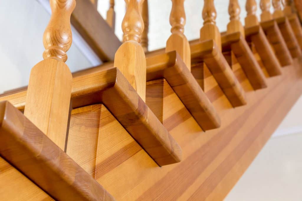 Neatly finished wooden stairs