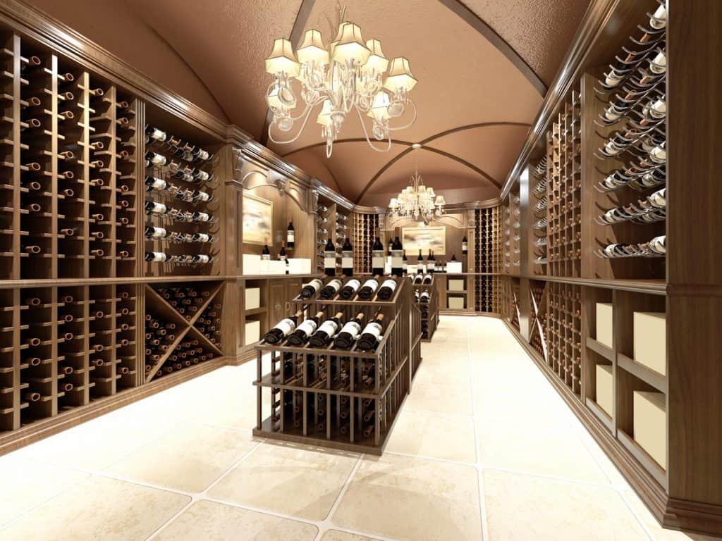 Wine store with wooden design

