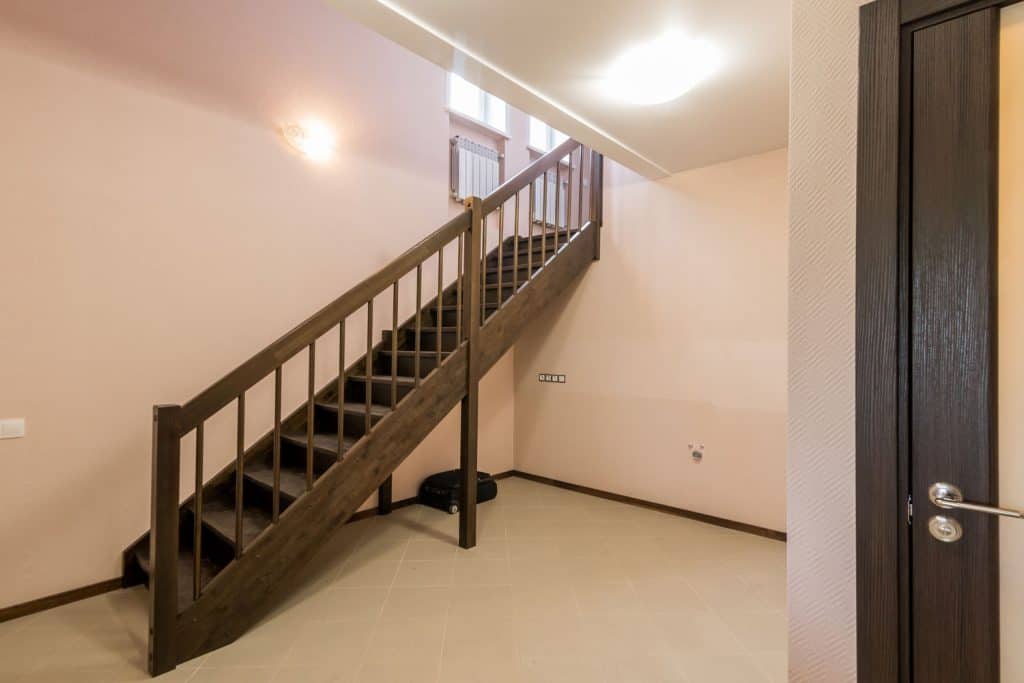 Wooden stairs leading to the basement or cellar