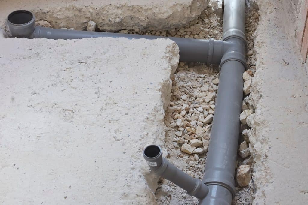 A PVC for a basement drainage