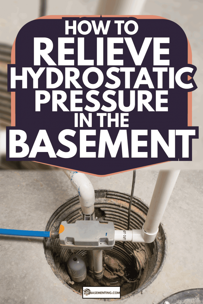 A sump pump installed in a basement of a home with a water powered backup system. How To Relieve Hydrostatic Pressure In The Basement