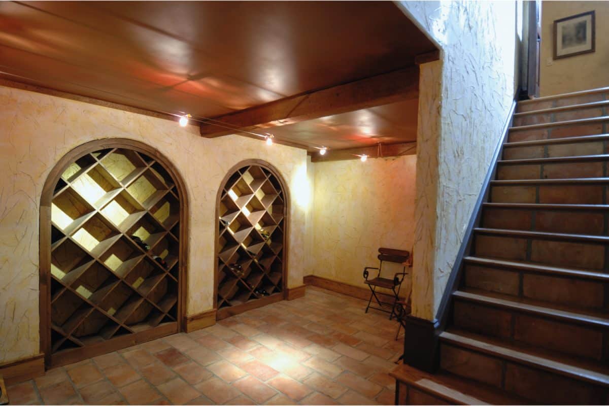Wine cellar basement in upscale home